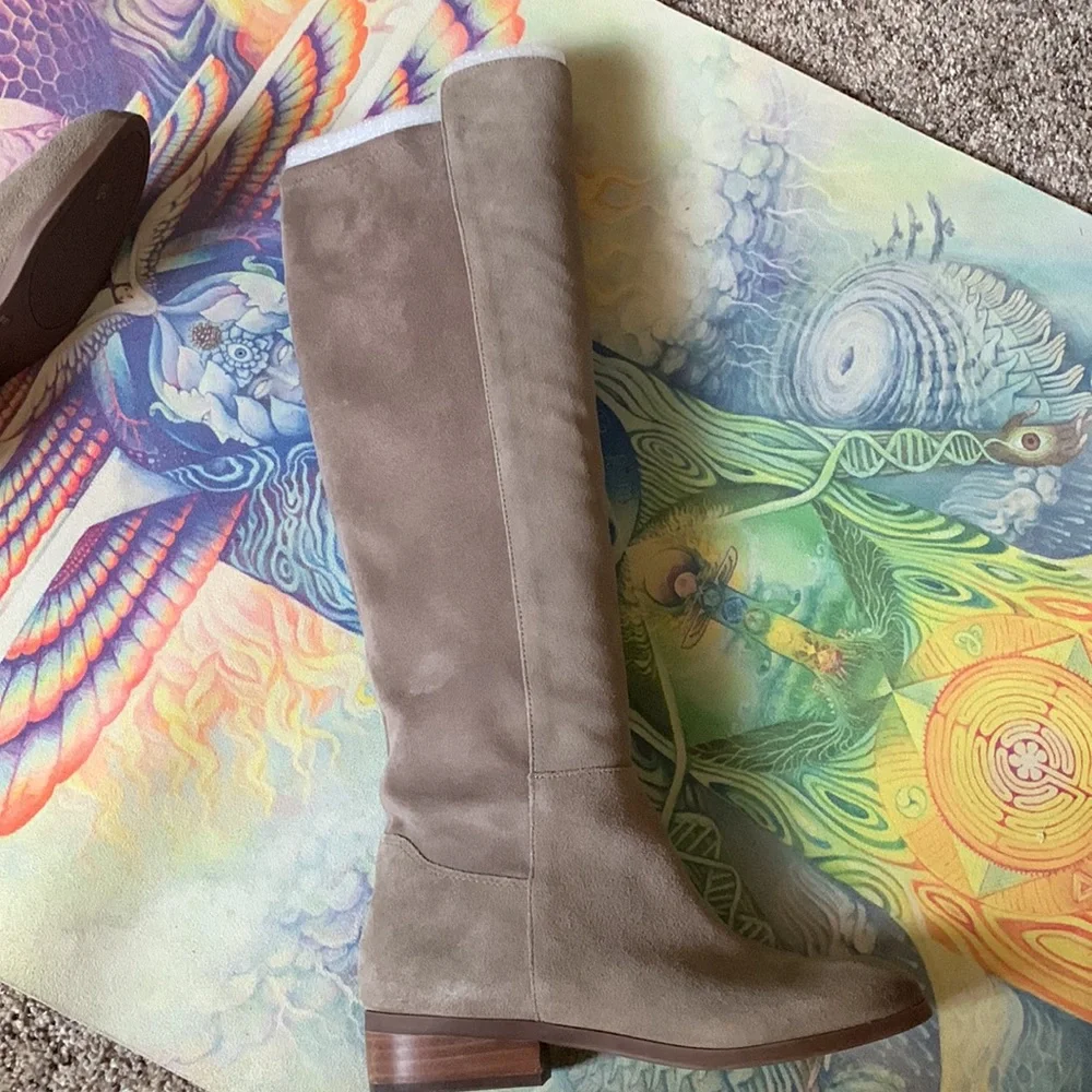 Tall taupe gray suede boots by SOLE/SOCIETY